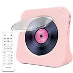 Greadio Portable CD Player with Bluetooth 5.0, HiFi Sound Speaker, CD Music Player with Remote Control, FM Radio, LED Screen, Support AUX/USB, Headphone Jack, CD Players for Home, Kids, Kpop, Gift