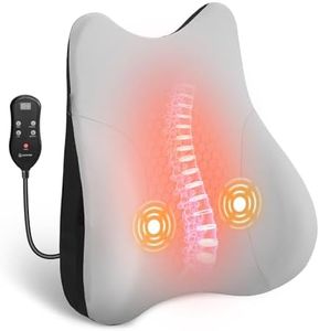 COMFIER Lumbar Support Pillow for Office Chair, Heated Back Support Pillow with 3 Vibration Modes & 3 Intensities, Ergonomic Back Support Cushion for Car,Recliner,Gaming Chair