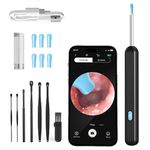 ExtraLux Earocam Earwax Removal Tool Kit with HD Camera Wifi Connection & 6 LED Lights Endoscope Tool Ear Cleaner for iOS & Android + 5 Silicone Tips Free- Black