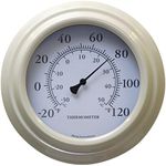 8" Cream Decorative Indoor/Outdoor Thermometer