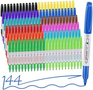 Affisure 12 Colors Permanent Markers， 144 Pack colored marker sets, Assorted Colors Marker，Fine Point， Permanent Markers Bulk, Fast Dry, Waterproof, work on Plastic, Glass, Metal, Wood and Stone