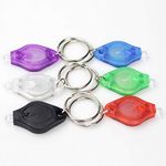 Huakway Micro Keychain LED Light, Super Bright Electric Torch, Mini Flashlight， easy to carry, used for emergency lighting, field lighting, night lighting, can also be used as decorations to hang on backpacks, keys, bedsides, desks(6 Color 6-Pack)