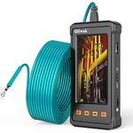 Oiiwak 7“ IPS Borescope Inspection Camera Wall Drain Plumbing Snake Endoscope 5.0MP HD Waterproof Sewer Pipe Industrial Endoscope with 6 LED Lights, 32GB, Tool Box(5M/16.4ft)