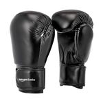 Amazon Basics Boxing Gloves for Men & Women (16 oz) | Durable | Velcro Closure | Shock-Absorbing | Long-Lasting Strength (Black)