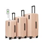 MOKOBARA Iconic Range The Set of 3 Polycarbonate Hard Shell Luggage 79Cms Cabin, Small Medium & Large Size German Makrolon Beige, 8 Wheels Suitcase Trolley, Hinomoto Wheels (No Filter)