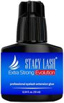 Extra Strong Evolution Eyelash Extension Glue Stacy Lash (0.34 fl.oz/10 ml)/1-2 Sec Dry/Retention – 8 Weeks/Professional Supplies/Black Adhesive