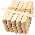 Kids B Crafty 50 Jumbo Lollipop Sticks - Large Wooden Popsicle and Craft Sticks - 150mm x 19mm Natural Wooden Lolly Sticks for Crafting and Plant Labels.