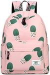 School Bookbags for Girls Cute Cactus Backpack College Bags Women Daypack Travel Bag by Mygreen (Pink)