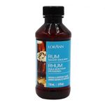 LorAnn Rum Bakery Emulsion, 4 oz - Intense Rum Flavor Extract for Baking, Cookies, Rum Balls, Cupcakes, Frosting, Smoothie and Beverage - Gluten Free, Vegan, Sugar Free, Nut Free