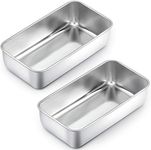 TeamFar Loaf Pans for Baking Bread, 9¼" × 5" Bread Loaf Pan Meatloaf Pan Stainless Steel for Home Kitchen, Healthy & Sturdy, Oven & Dishwasher Safe - Set of 2