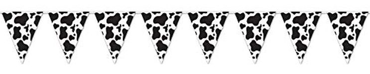 Beistle 57729 Cow Print Pennant Banner, 10-Inch by 12-Feet