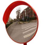 Safety Emart Unbreakable Traffic , Parking Safety Convex Mirror with Nut and Bolt and Adjustable Fixing Bracket , 40 inch (100 cm) Orange