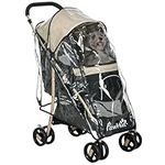 PawHut Pet Stroller, Dog Stroller for Small, Miniature Dogs, Cats, Dog Cat Pushchair with Rain Cover, Storage Basket, Safety Leashes, Cushion - Khaki