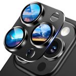 TAURI for iphone 15 pro/iphone 15 pro max Camera Lens Protector, [Scratch Resistant] Aluminum alloy & Sapphire Glass material, Case Friendly Easy to Install Ultra thin - Black