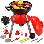 JOYIN 24 PCS Little Chef Barbecue BBQ Cooking Kitchen Toy Interactive Grill Play Food Cooking Playset for Kids Kitchen Pretend Play