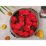 SATYAM KRAFT 12 Pcs Artificial Big Fake Foam Rose Water Floating Flowers, Pooja Thali, Deepawali Festival and Events,Home, Table, Badroom Decoration Items and DIY Craft (Red)