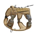 Auroth Tactical Dog Harness for Small Medium Dogs No Pull Adjustable Pet Harness Reflective K9 Working Training Easy Control Pet Vest Military Service Dog Harnesses Army Yellow M(Neck:16-22 inch ,Chest:22-33 inch )