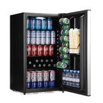 Subcold Cave90 LED Undercounter Stainless Steel Solid Door Drinks Fridge | Versatile Wine and Beer Freestanding Fridge with Reversible Door and Can Dispenser for Home, Office or Man cave | 89 Cans