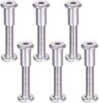 YPLonon 6PCS Binding Post Screws Furniture Connecting Screw Bolts M6*35mm Hex Socket Fasteners 304 Stainless Steel for Fixing Kitchen Garden Furniture Cupboard Wardrobes Folding Chairs Bookcase