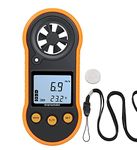 Mini Digital Anemometer,Chumiug Handheld Wind Speed Gauge Meter | LCD Display with Backlight | Air Flow Velocity Measurement & Temperature Measurement | for Surfing,Kite,Flying,Sailing,Fishing