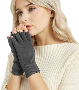 Novawo Wool Blend Fingerless Gloves Warm Arm Warmers Unisex Typing Gloves