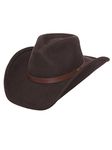 Men’s Outback Wool Cowboy Hat |Dakota Brown Shapeable Western Felt by Silver Canyon