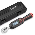 Leolee Digital Torque Wrench 3/8 Inch Drive, 5-99.5Ft-lb/6.8-135Nm, Dual-Direction Electronic Torque Wrench with ±2% Torque Accuracy, Preset Value, Buzzer, LED Flash Notification for Bike Motorcycle