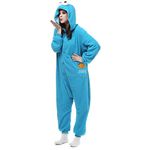 ROYAL WIND Unisex Adult Animal Onesies Pajamas Cosplay Christmas Costume Plush Pajamas for Women Men Teen, Blue, Small