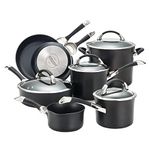 Circulon Symmetry Hard Anodized Nonstick Cookware Pots and Pans Set, 11-Piece, Black