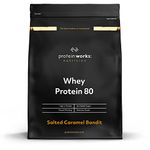 Protein Works - Whey Protein 80 Powder | Low Calorie Protein Shake | Whey Protein Shake | 28 Servings | Salted Caramel Bandit | 1kg