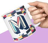 NH10 DESIGNS 3D Colorful Alphabet Letter Printed Coffee Mug for Girls Boys Friends Love Kids Best Gift for Birthday Anniversary Initial Letter A (Microwave Safe Ceramic, 350 ML