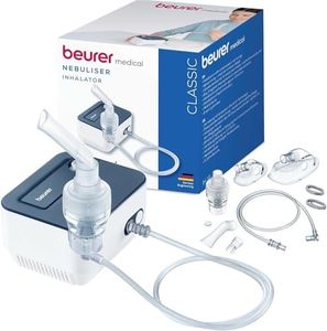 Beurer IH 16 Inhalator, Inhalationsgerät für Kinder und Erwachsene, bei Erkältungen und Atemwegserkrankungen der oberen und unteren Atemwege, einfache Reinigung, kompaktes Design, blau/weiß