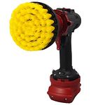 Kornely™ Premium Drill Brush For Professional Cleaning - Medium Soft, Yellow, 10cm. Doesn't Scratch Surfaces. Suitable for Tile, Grout, Bathtub, Shower, Fiberglass, Ceramic, Wood Cleaning