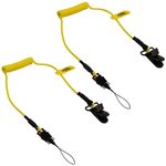 BearTOOLS Micro Coil Elastic Lanyard, Max Load 0.9kg 50cm Dual Attachment | Tool lanyard for small tools, helmets | Coil Lanyard, Hardhat Accessory | Used in construction & work sites (2-Pack)