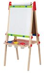 Hape All-in-One Wooden Kid's Art Easel with Paper Roll and Accessories