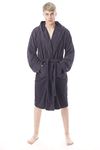 Toro Rocco Bath Robe Men's Hooded Towelling Dressing Gown 100% Cotton Terry Towel Gowns Robes Bathrobe for Men, Navy L/XL