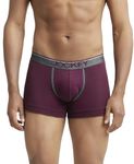 Jockey Men's Super Combed Cotton Rib Fabric Trunks with Ultrasoft and Durable Waistband & Engineered to Prevent Thigh Ride up 8015_Wine Tasting_S