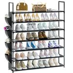 Shoe Rack 7 Tier Black Shoe Organizer Shoe Storage 28-35Pairs Shoe Rack for Closet Shoe Rack Organizer Entryway Shoe Holder Space Saving Shoe Shelf Shoe Stand Large Tall Shoe Tower Bedroom Garage Door