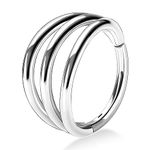 OUFER Body Piercing Helix Earrings 16G Cartilage Conch Piercing Helix Earring Hoop Hinged Segment Ring 316L Surgical Steel Septum Nose Ring Tragus Daith Earrings Piercing Jewellery