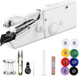 DRAVYONEY electric handheld sewing machine, battery-operated stitching machine, mini easy-to-use handheld sewing machine for beginner for emergency stitching(1 pcs)(21 x 7.5 cm)(White Color)