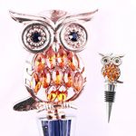 JYWYBF Crystal Owl Wine Stopper, Durable Wine Bottle Stoppers, Reusable Wine Stoppers for Wine Bottles, Bottle Stoppers for Prosecco and Wine