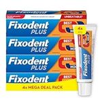 Fixodent Plus Denture Adhesives Cream, 40g x 4, Best Hold, Premium, Up To 88% Of The Hold At The End Of The Day