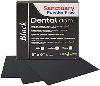 (MADE IN MALAYSIA) SANCTUARY DENTAL DAM LATEX 6"X6" MINT (MEDIUM) 36 SHEETS BLACK (WHOLESALE PRICE) (6"X6", BLACK)