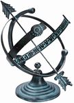 ROME 1332 Aluminum Armillary Sundial, Cast Aluminum with Brown Finish