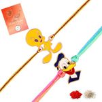 Mahi Combo of Childrens Favourite Cartoon 2 Rakhis with Meena Enamel for Chota Bhai, Kids, Brother (RCO1105695M)