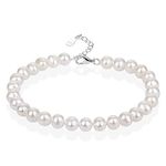 Pearlsays Natural Pearl Bracelets for Women 925 Sterling Silver Beaded Bracelets Jewelry AAAA Quality Real White Cultured Freshwater Pearl from The Pearls Source (6.5, Classic Natural Pearl Sterling Silver Bracelet)