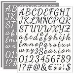 4 Pack Self Adhesive Vinyl Letter Number Symbol Stickers Kit, Alphabet Number Stickers for Mailbox, Door, Kitchen, Address Number, Scrapbook, Notebook - Black & White