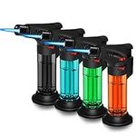 WANBRO 4 Pack of Torch Lighter, Powerful Windproof Jet Flame, Butane Gas Refill, with Safety Lock, Mini Torch Lighters for Candle, Firework (Gas not Included)