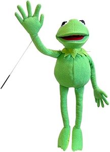 Kermit Frog Puppet with Puppets Arm Control Rod & 50 Pcs Kermit Frog Stickers, Soft Hand Frog Stuffed Plush Toy, Gift Ideas for Christmas/ Birthday for Boys & Girls - 27 Inches