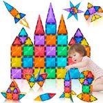 DOTDROPTRY Magnetic Building Blocks 32PCS Magnetic Tiles for Kids Stronger Magnets Toys for 3 4 5 6 7 8 Year Old Boys Girls Educational Construction Birthday Gifts for Kids Toddlers Age 3+